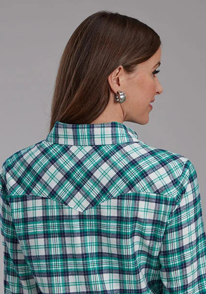 Chemise Western Femme Roper 2206 Flannelle Non Doublée (Verte)