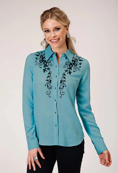 Roper 1874 Challis (Turquoise) - Chemise western pour femme