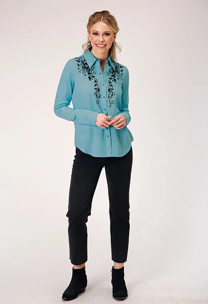 Roper 1874 Challis (Turquoise) - Chemise western pour femme