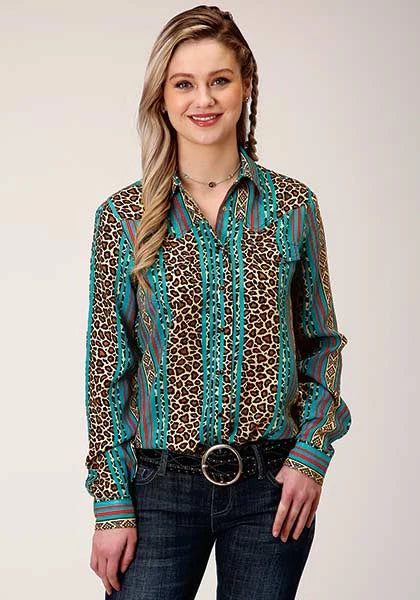 Chemisier Western Femme Roper 01418 Wild Stripe (Léopard)