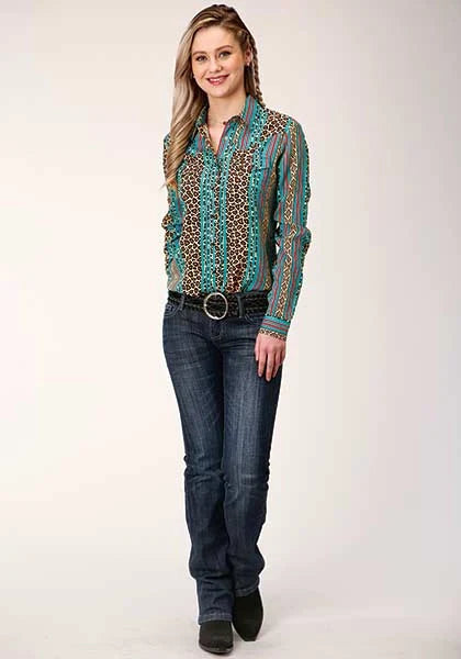 Chemisier Western Femme Roper 01418 Wild Stripe (Léopard)
