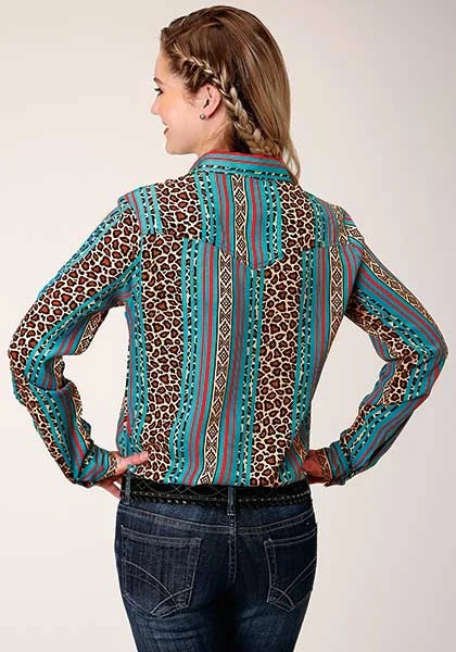 Chemisier Western Femme Roper 01418 Wild Stripe (Léopard)