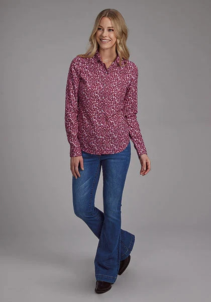 Chemisier Western Femme Roper 2134 imprimé Wild Wine (Leopard)