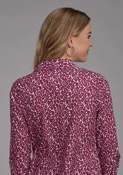 Chemisier Western Femme Roper 2134 imprimé Wild Wine (Leopard)