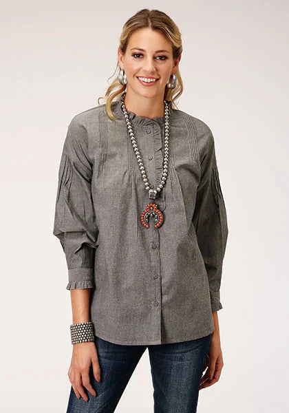 Chemisier Western Roper 1282 Cotton Melange (Gris) pour Femme