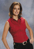 Roper Solid Poplin (Rouge) - Chemise sans manches pour femme