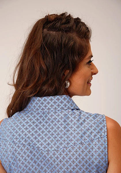 Roper 1557 Thistle Foulard (Bleu) - Chemisier sans manches pour femme