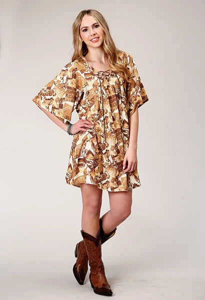 Roper 1777 Imprimé collage (marron) - Robe féminine