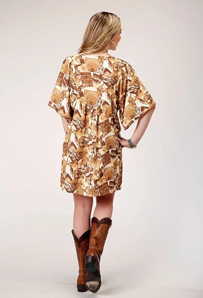 Roper 1777 Imprimé collage (marron) - Robe féminine