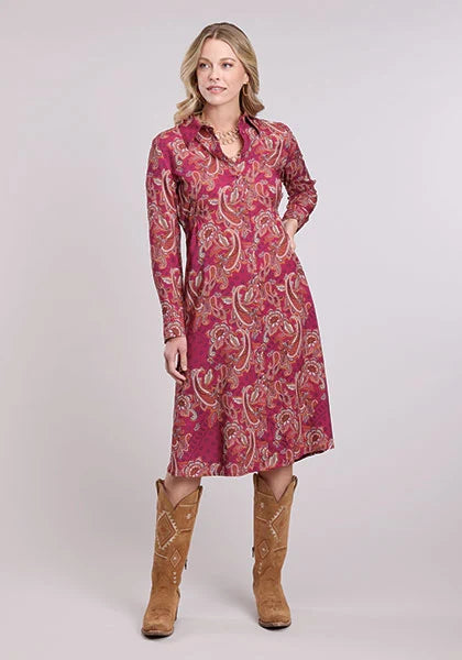Robe pour femme Roper 2612 Banana Paisley (rouge)