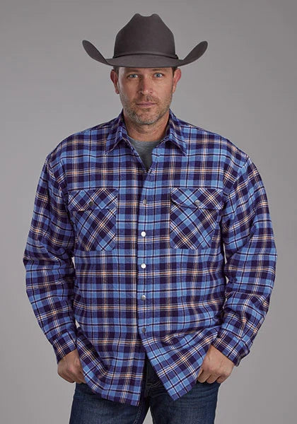 Roper 2205 Chemise Veste en Flanelle (Bleue) - Homme