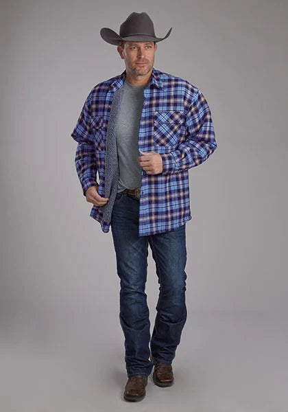 Roper 2205 Chemise Veste en Flanelle (Bleue) - Homme