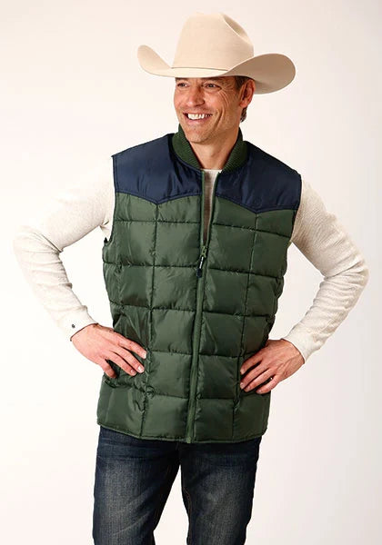 Roper 1473 Rembourré (Bleu Marine/Vert) - Gilet Homme