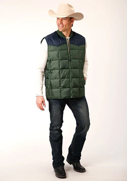 Roper 1473 Rembourré (Bleu Marine/Vert) - Gilet Homme