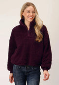 Haut court en polaire Roper (lie de vin) - Pull polaire femme