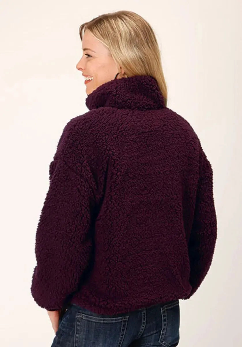 Haut court en polaire Roper (lie de vin) - Pull polaire femme