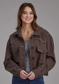 Roper 2272 Tricot Imprimé (Marron) - Blouson Court Femme