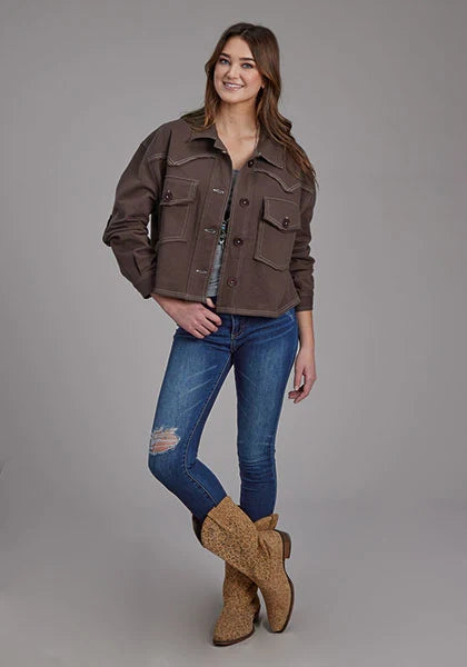 Roper 2272 Tricot Imprimé (Marron) - Blouson Court Femme