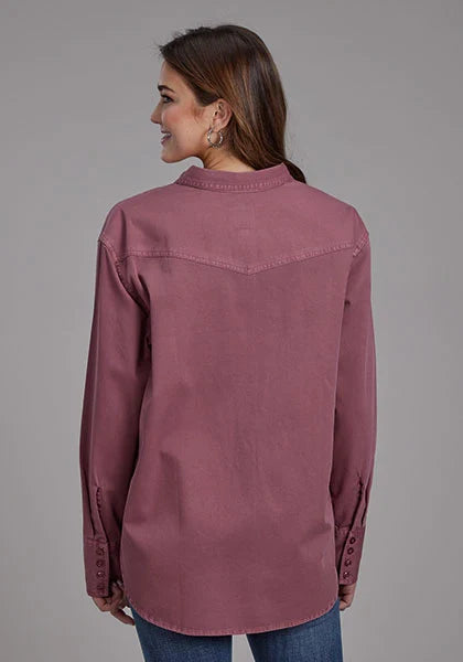 Veste chemise surdimensionnée en sergé Roper 2298 (Bordeaux) - Femme