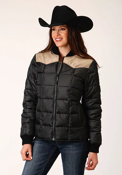 Veste matelassée Roper 1473 en polyester (Kaki/Noir) - Femme
