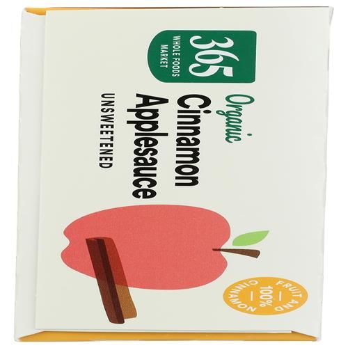 Whole Foods Market, Compotes de Pommes à la Cannelle Bio, Sans Sucre Ajouté, 90 g (Lot de 4)
