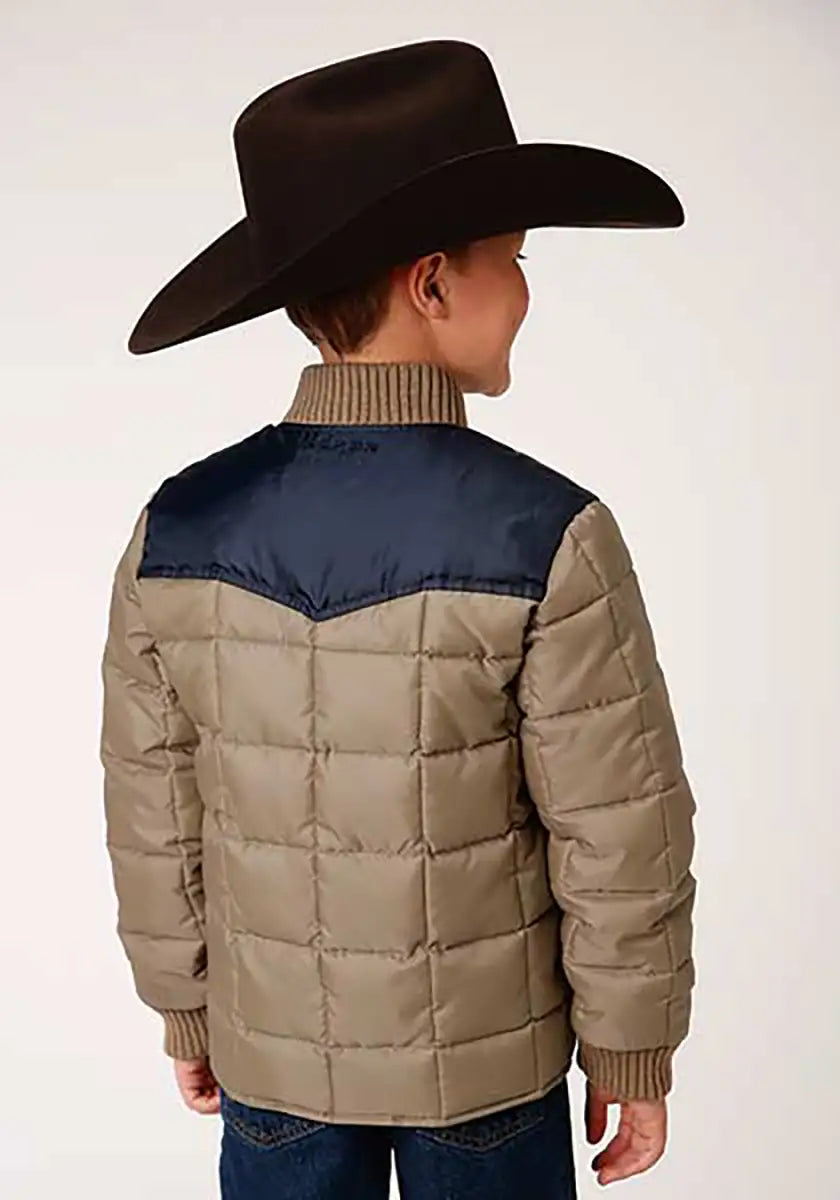 Manteau bouffant Roper Boy's Polyfill (Kaki/Marine) - Veste enfant