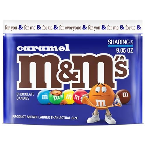 M&M's Caramel Chocolat au lait, Format familial, Sachet refermable de 256 g