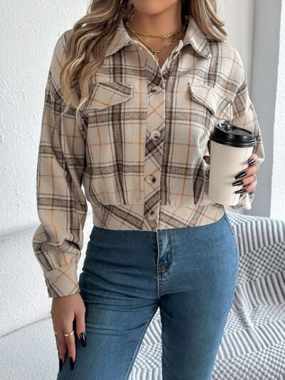 Veste à carreaux boutonnée à manches longues pour femme, confortable, tendance et décontractée, veste simple