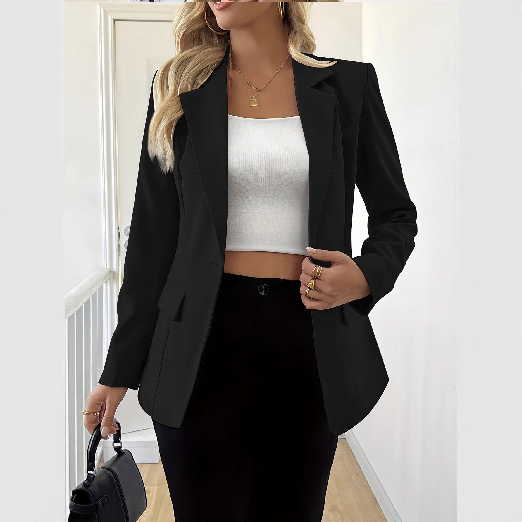 Veste boutonnée à manches longues – 4 couleurs, du S au 3XL