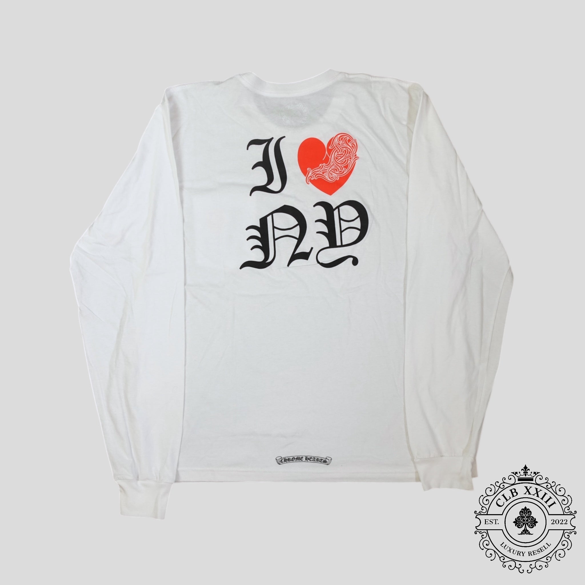 Haut à manches longues Chrome Hearts I Heart NY en blanc