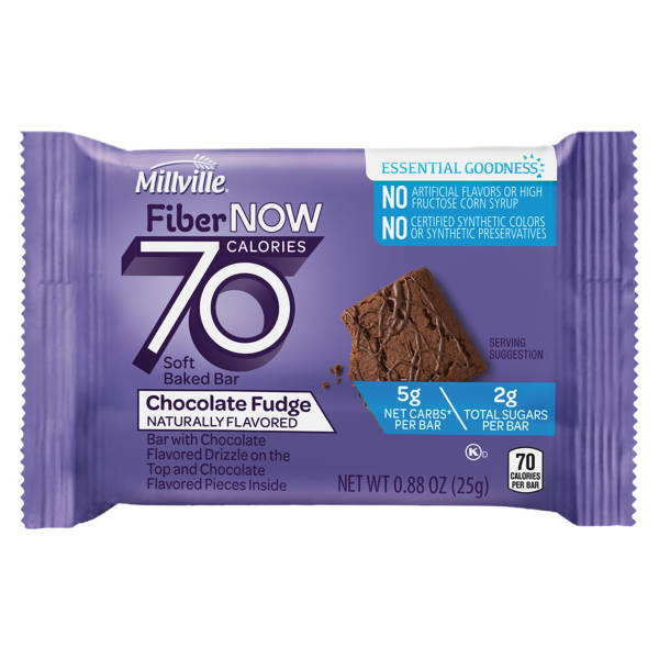 Barres saveur caramel au chocolat Millville Fiber Now de 70 calories, 6 unités