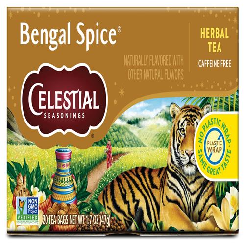 Tisane aux épices du Bengale Celestial Seasonings, boîte de 20 sachets de thé