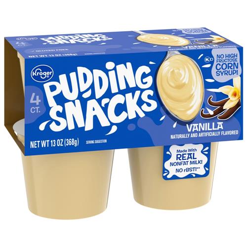 Kroger Pudding à la Vanille en Barquettes 4 x 92 g