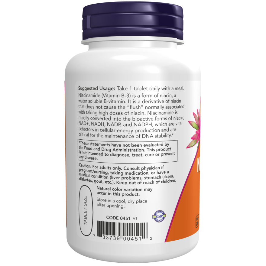 Now Foods Niacinamide 1000 mg 90 Comprimés - 0451