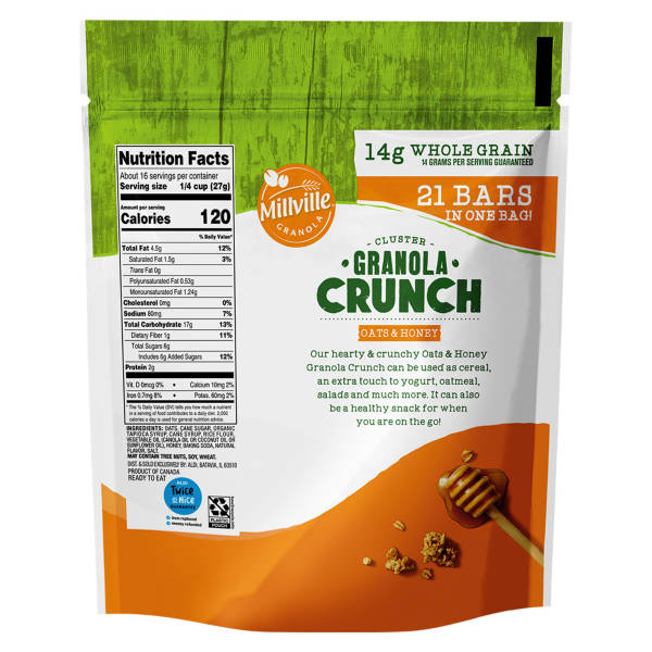 Millville Granola Croustillante Avoine et Miel, 453 g
