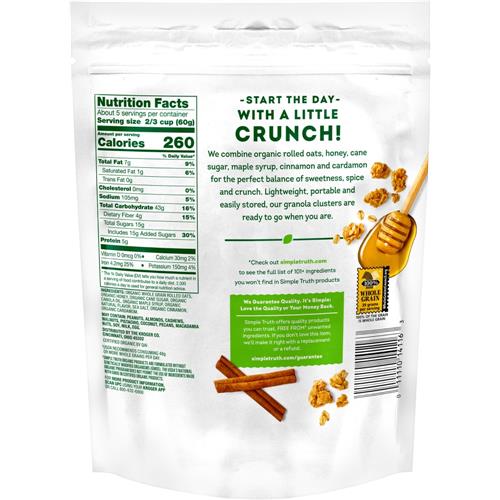 Granola avoine et miel biologique Simple Truth 312 g