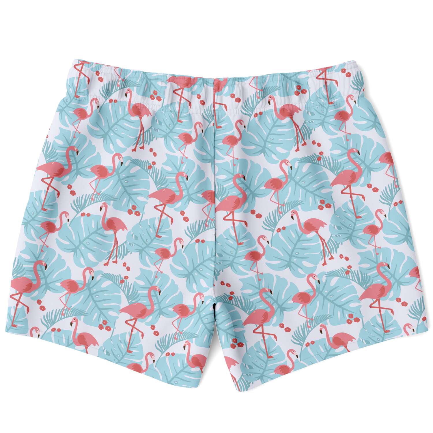 Short de bain Flamant bleu à motifs floraux