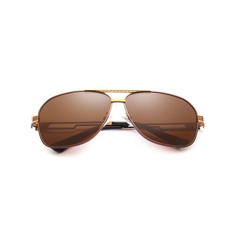 Lunettes de soleil polarisées carrées de luxe pour hommes, nouveau modèle, monture en alliage d'aviation, protection UV400 et monture en métal de haute qualité