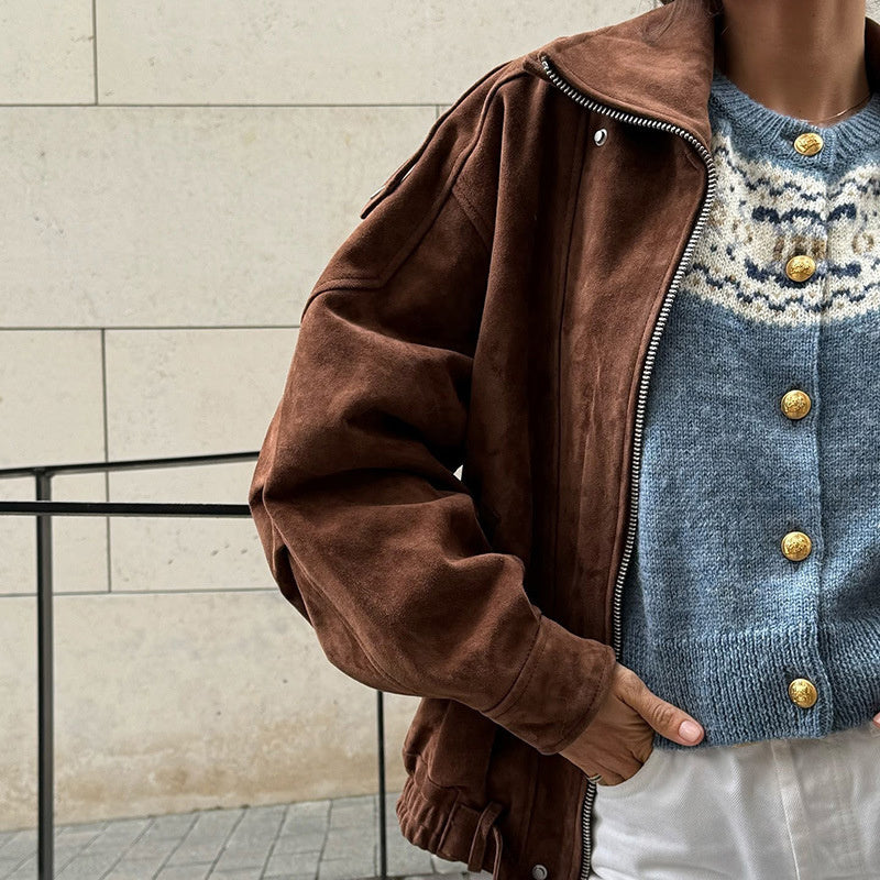Veste décontractée zippée pour femme