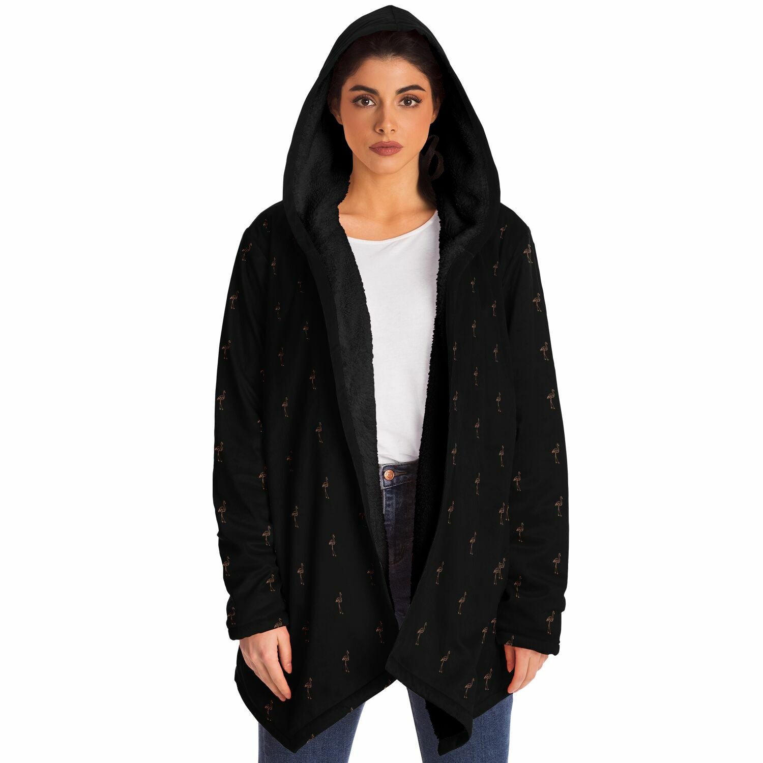 Classic Flamingo Silhouette Cloak Hoodie