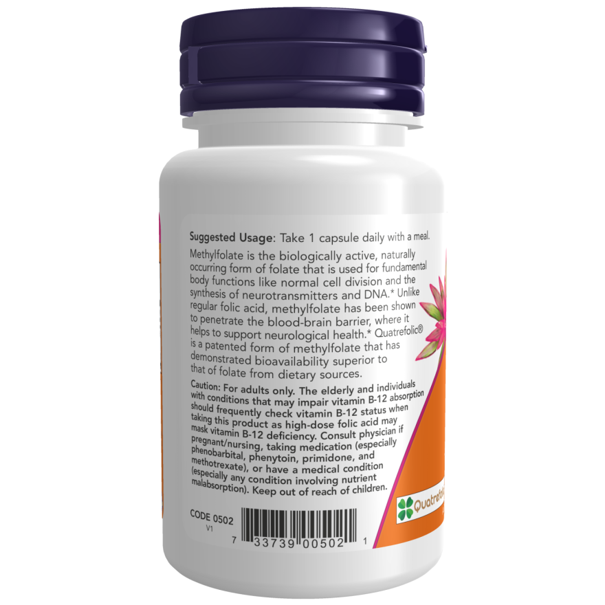 Now Foods Méthyl Folate 5000 mcg 50 Vcaps - 0502