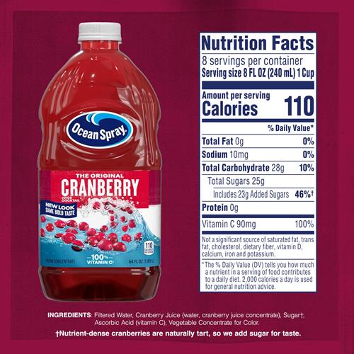 Boisson aux canneberges Ocean Spray, bouteille de 1,9 litre