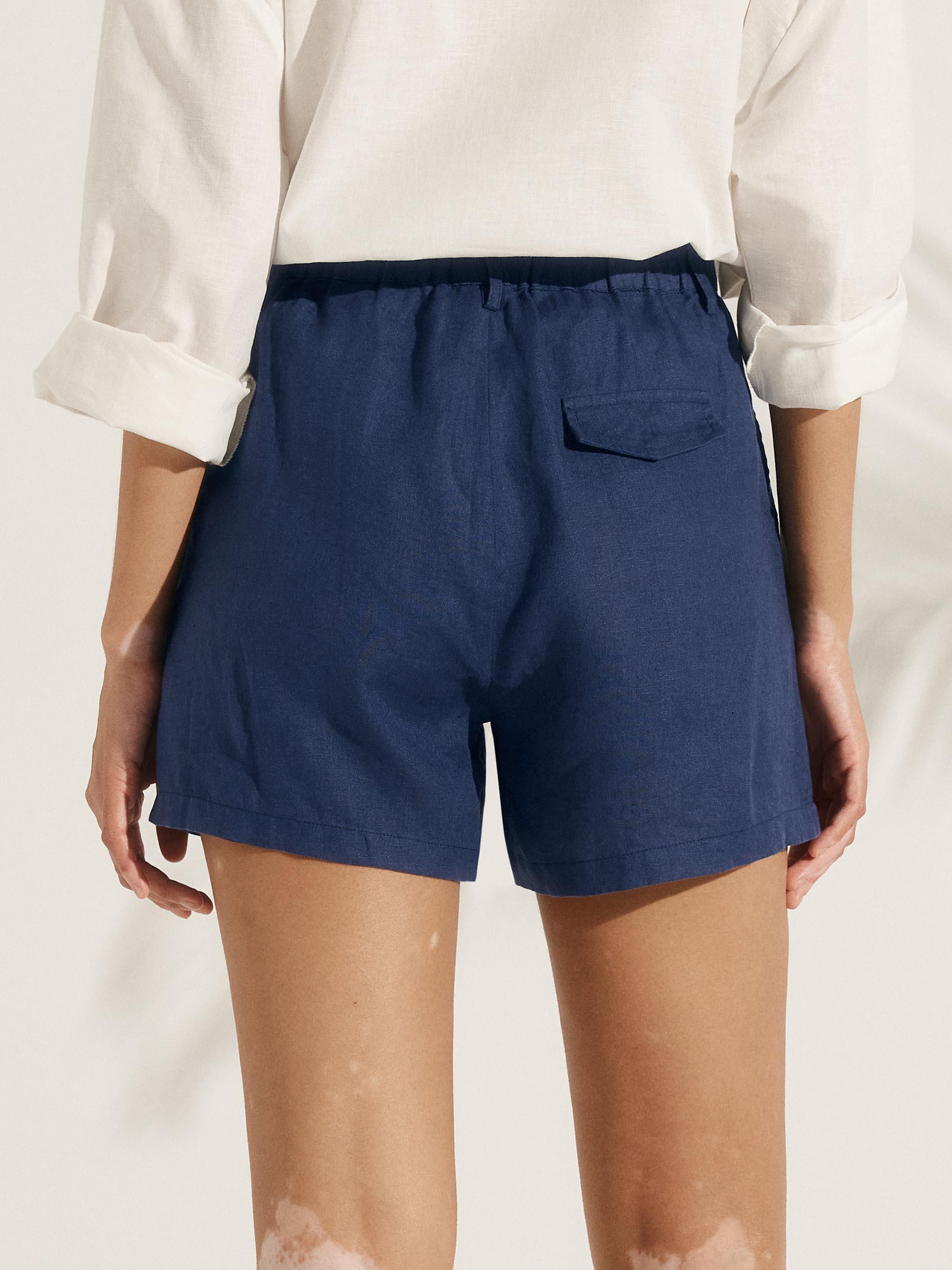 Shorts plissés 100 % lin ELLEN
