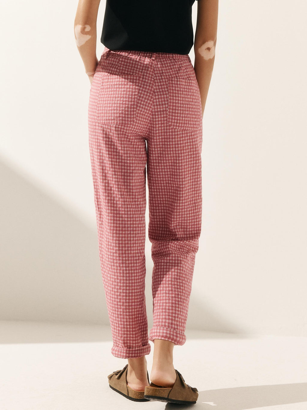 Pantalon HEIDI en lin à boutons dissimulés