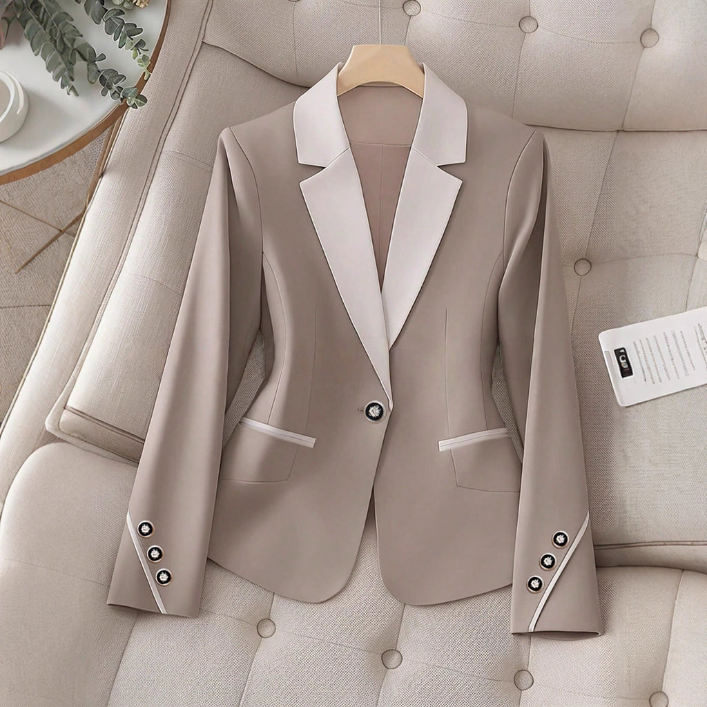 Blazer Femme Bicolore – Veste Élégante et Formelle à Boutons