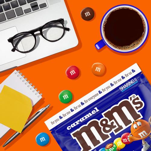 M&M's Caramel Chocolat au lait, Format familial, Sachet refermable de 256 g