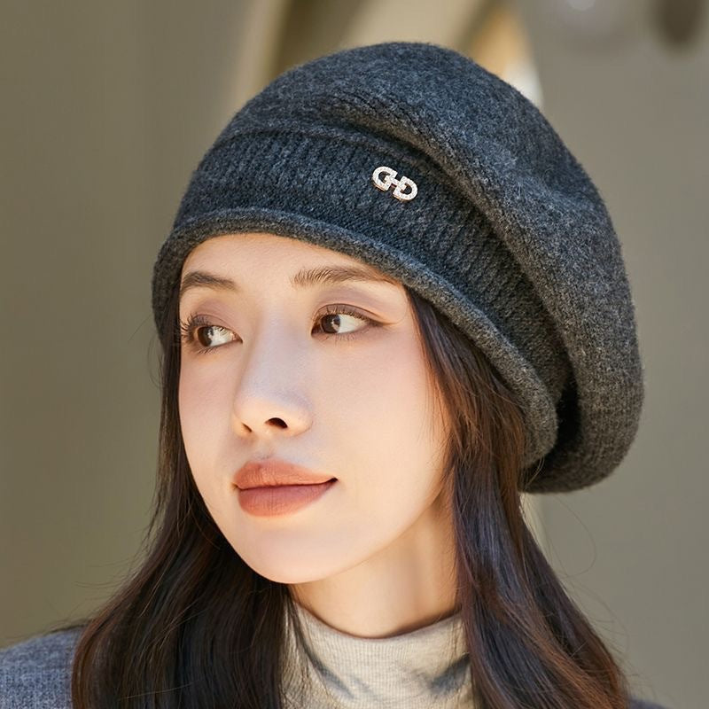 Bonnet d'hiver tricoté en laine pour femme — Bonnet en tricot polyvalent