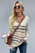 Pull en maille ample à rayures multicolores