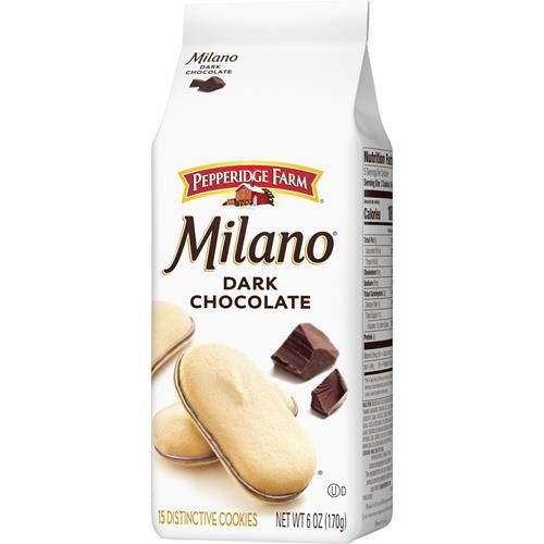 Biscuits Pepperidge Farm Milano Chocolat noir, sachet de 170 g (15 biscuits)