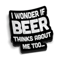 Autocollant de casque de sécurité « La bière pense à moi »